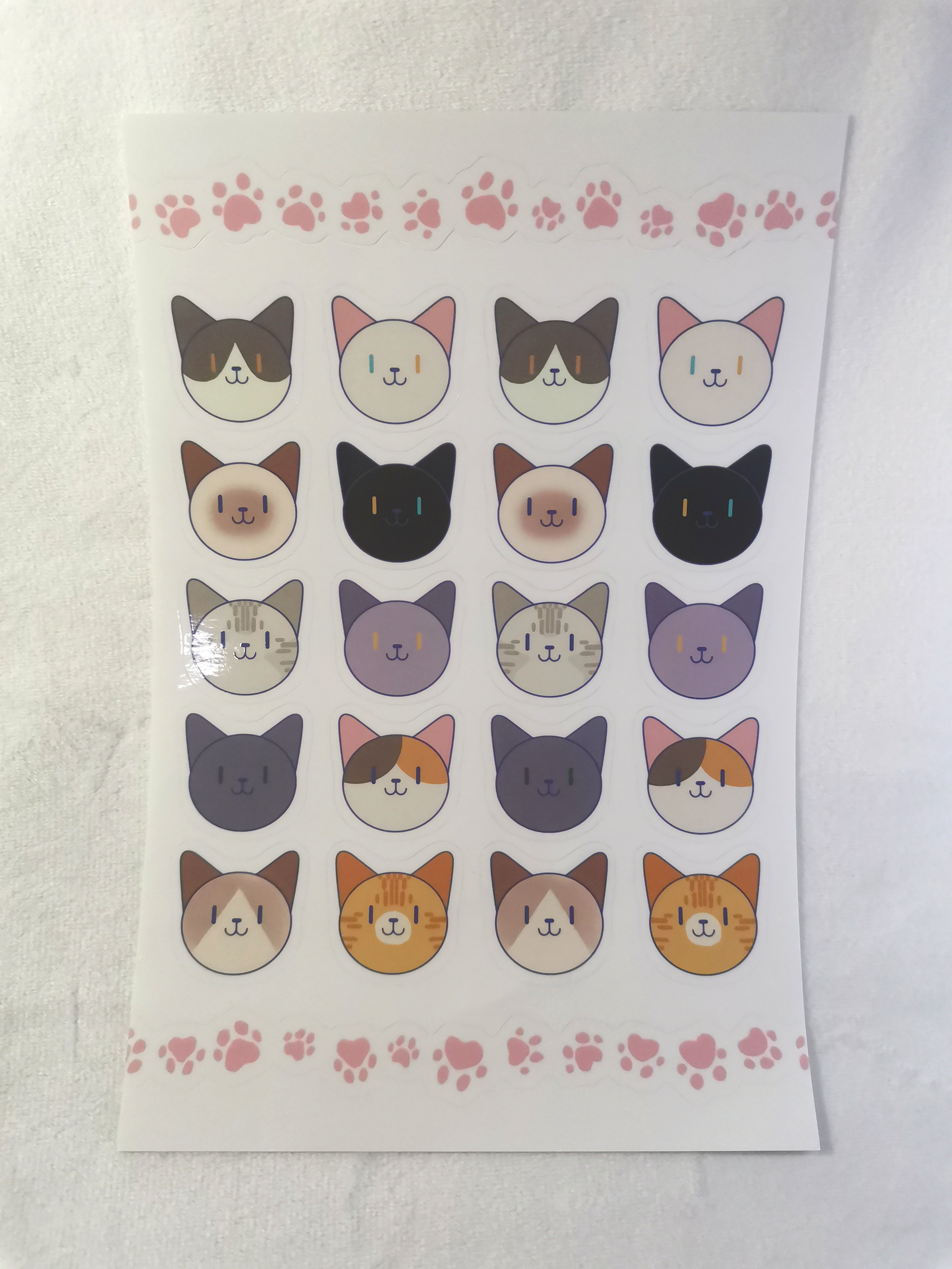 原创可爱卡通猫咪贴纸a5透明pvc