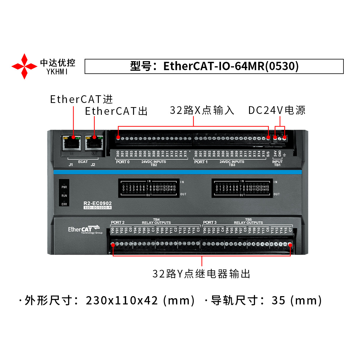 EtherCATIO扩展模块以太网IO板图片