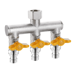 全铜球型角阀一进三出三控多功能一拖三水龙头一分三四通分水器阀