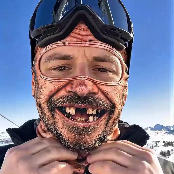老头面罩 3D仿真搞怪人脸印花整蛊道具 户外骑行防风滑雪护脸头套