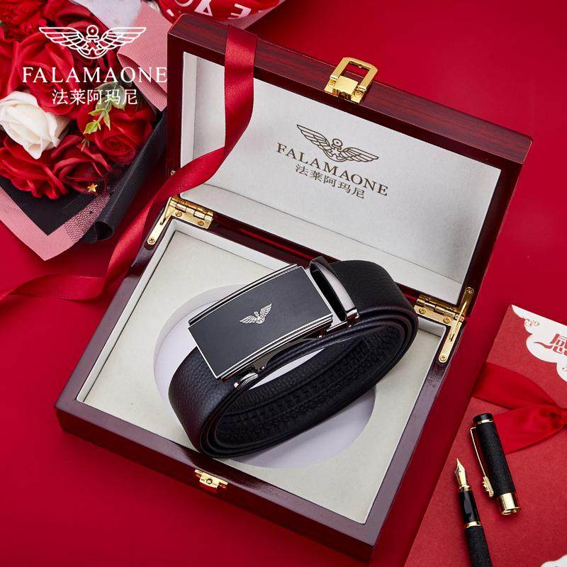 正品法莱阿玛尼皮带男士2025新款真皮腰带男款奢侈品牌送男友礼物