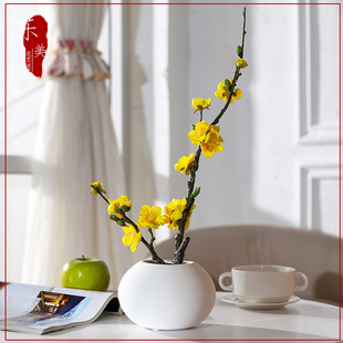 饰花假花绢花小腊梅花摆设 盆景摆件室内装 新中式 仿真梅花花艺套装