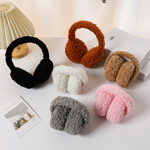羊羔绒可折叠耳罩耳套耳朵新款男生冬季女士防寒防冻保暖耳包耳捂