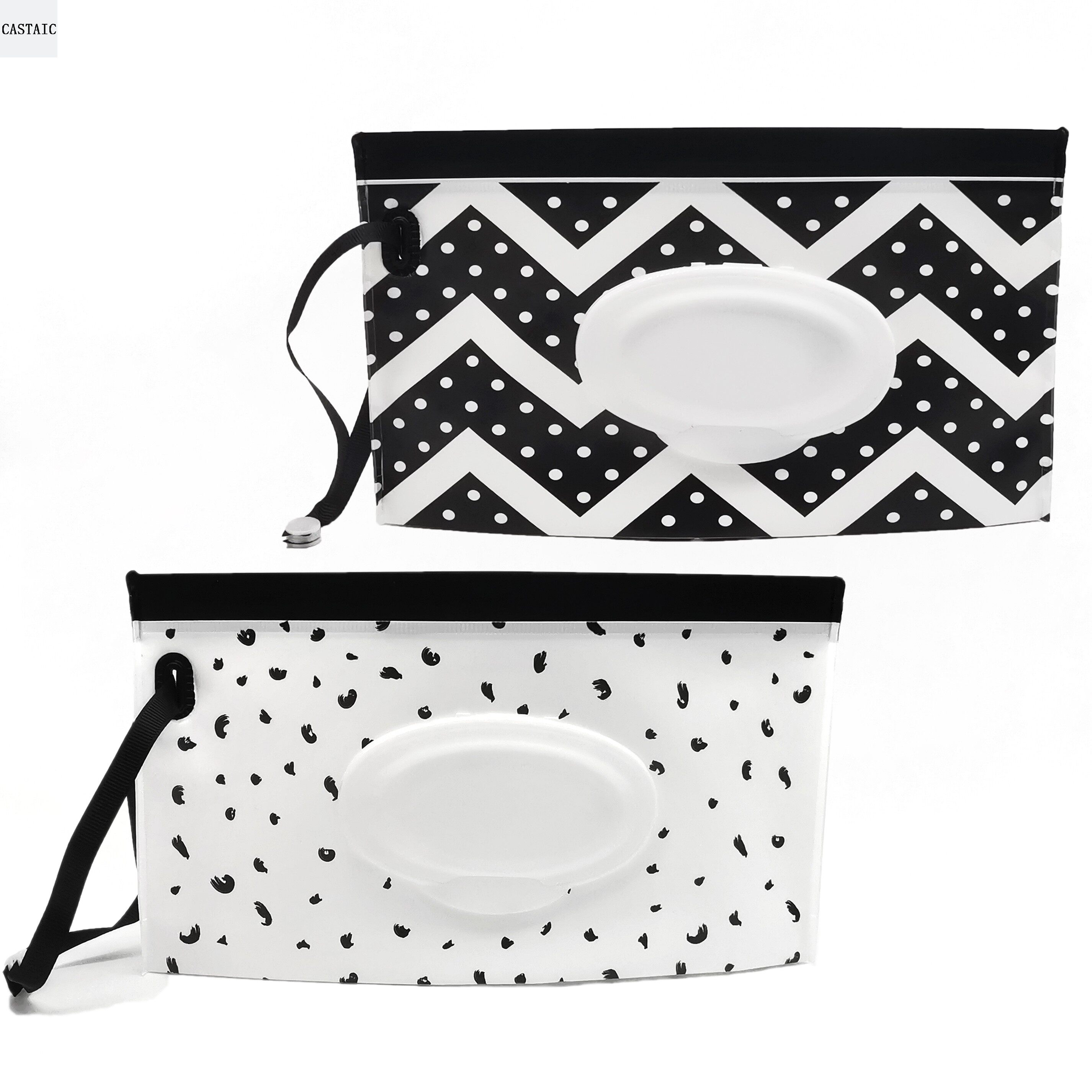 CASTAIC婴儿湿巾分配器可重复使用旅行湿巾袋可重新填充湿巾支架