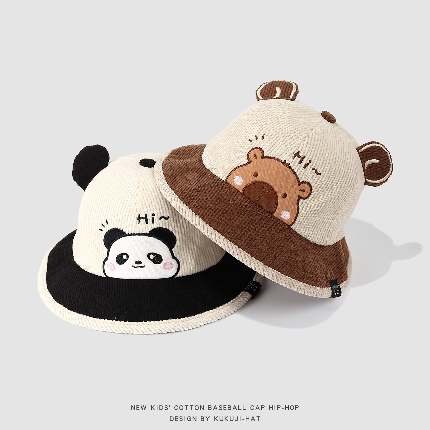 儿童帽子秋冬卡通男童女童渔夫帽