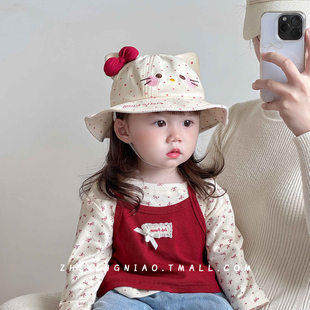 婴儿帽子可爱春秋款公主甜美婴幼儿童渔夫帽遮阳秋冬女宝盆帽洋气