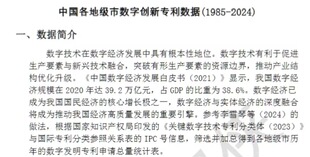 中国各地级市数字创新专利数据(1985-2024)