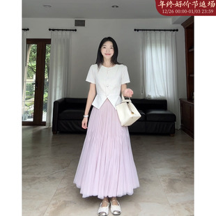 外套上衣女夏季 西装 重工蝴蝶网纱裙 收腰显瘦短袖 郭九九呢气质薄款