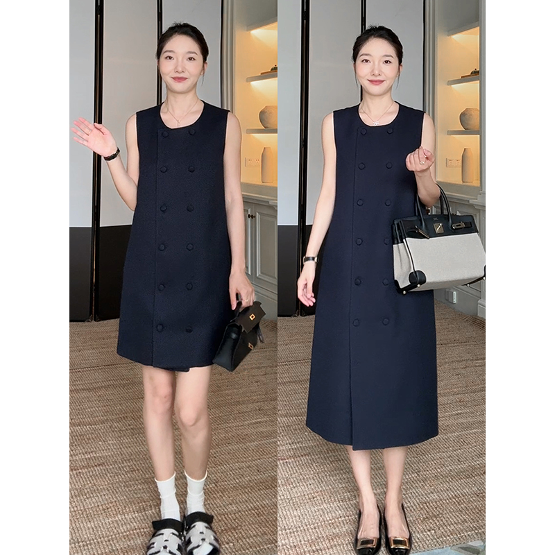 郭九九呢 减龄时髦薄款小香重工宽松背心裙连衣裙夏季气质裙子