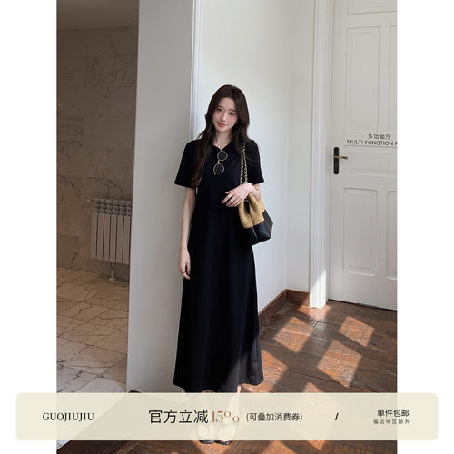 郭九九呢T恤连衣裙女夏