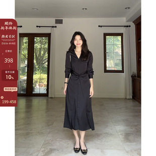 外套女 扭结设计感小众收腰显瘦缎面连衣裙百搭西装 郭九九呢 法式