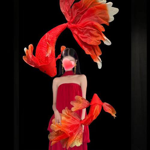 结婚布置红色节庆金鱼锦鲤装饰婚房店铺橱窗活动美陈道具婚礼布置