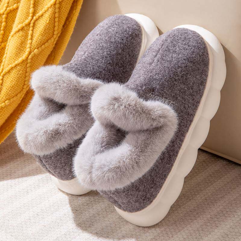 棉拖鞋男士秋冬季室内居家保暖加绒防滑厚底时尚情侣可外穿棉鞋女