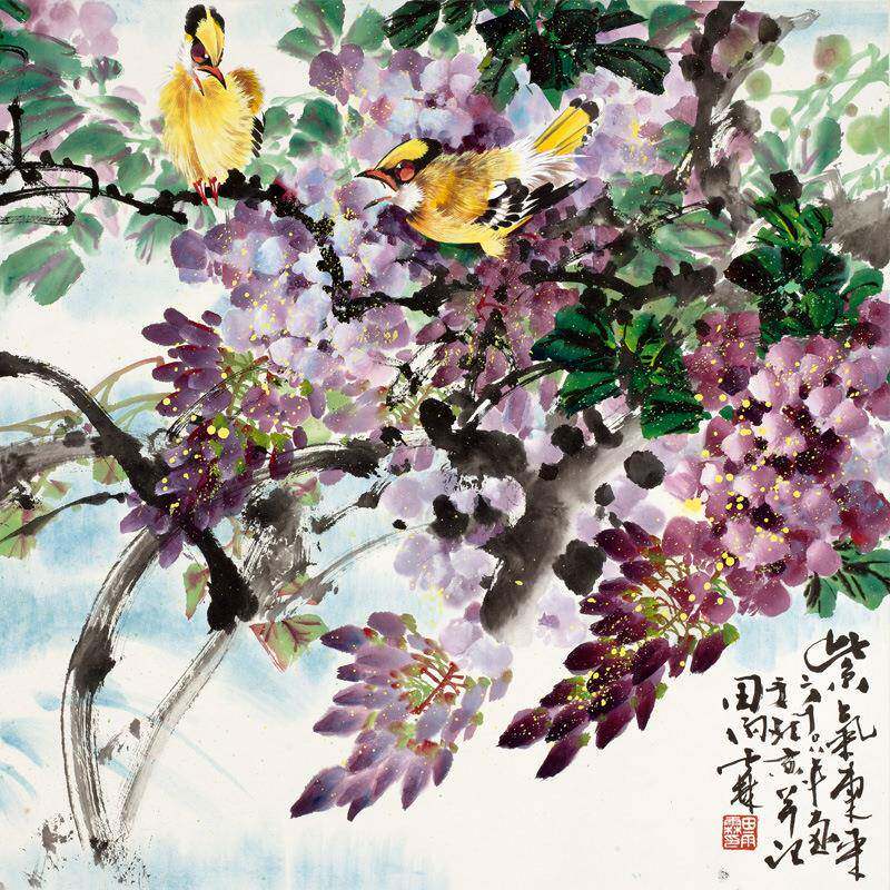国画山水画芯高书画装裱名人字画田雨霖紫气东来风景挂画