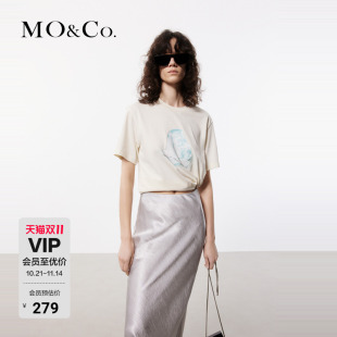 MOCO短袖 T恤春夏趣味氧气感甜点印花宽松圆领抗菌防螨棉质摩安珂