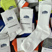 3双装 日系潮牌雪山刺绣中筒纯棉袜子余文乐ins男女运动篮球长筒袜