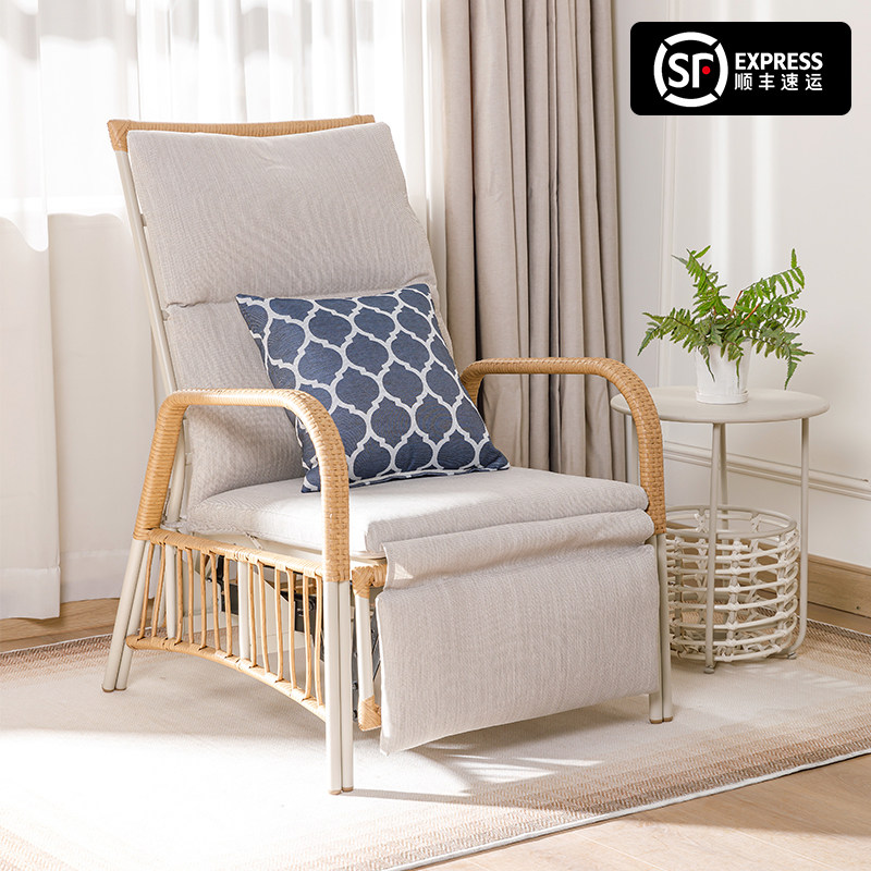 躺椅阳台休闲桌椅单人靠背沙发椅老人午休可躺可睡家用客厅懒人椅