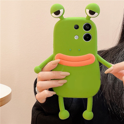 适用小米红米note14手机壳noto13pro+卡通12turbo立体11t青蛙10香肠嘴9搞怪8丑萌7趣味12十11绿色redmi硅胶套