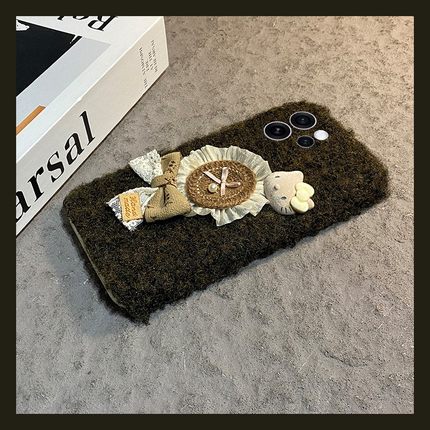 蝴蝶结kt猫适用opporeno15手机壳reno14秋冬reon13pro+毛绒12卡通11蕾丝10凯蒂猫9立体ace2毛茸茸7se十oppo女