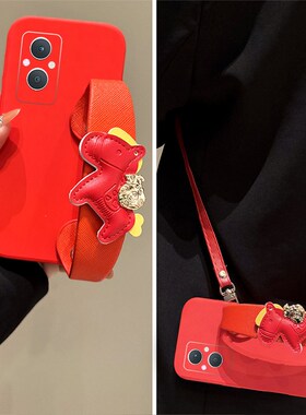 马上有钱适用oppoa6max手机壳a6gt新年a6i红色a5pro皮质a3x小马a58x手腕带a93s可a11a32a72斜挎oppo卡通0pp0