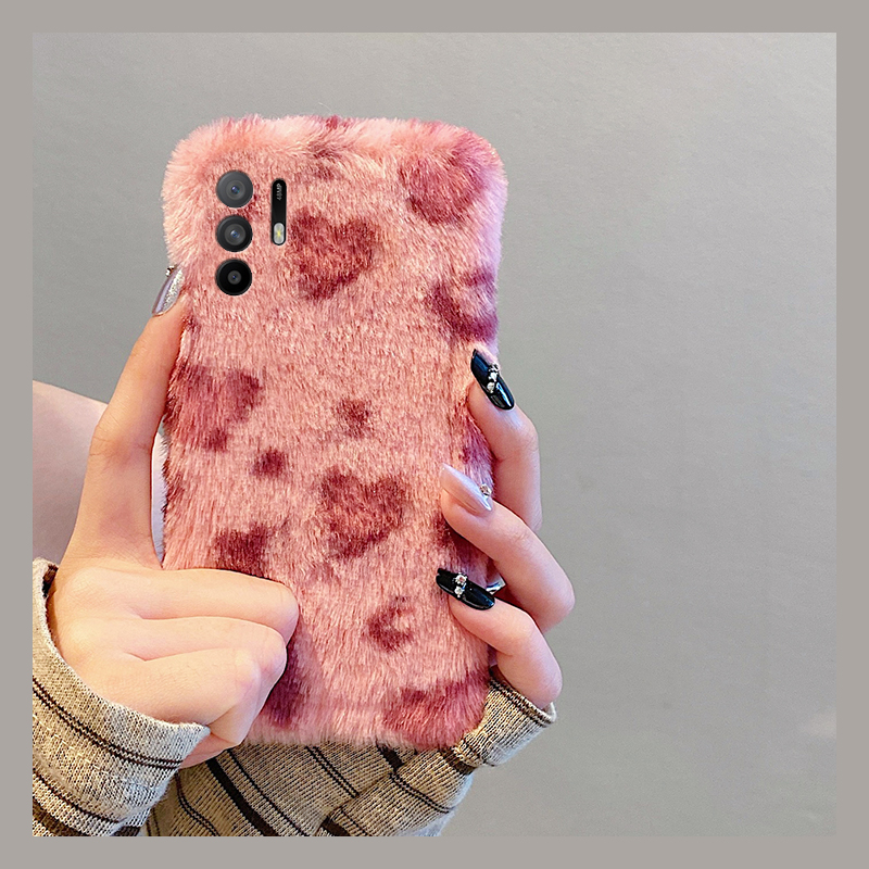 ins风粉色豹纹适用oppoa3pro手机壳a2x条纹a1毛绒a97秋冬季a96简约a95a93a91a72a58a57a52a32a11a9a31a8a5软p