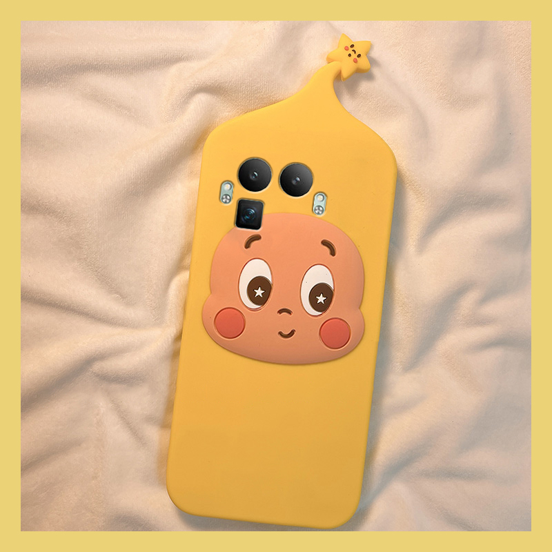 呆萌腮红星星人适用oppo真我13pro+手机壳gt8立体12pro至尊版11可爱neo7黄色gt6趣味5se卡通3硅胶2t十realme