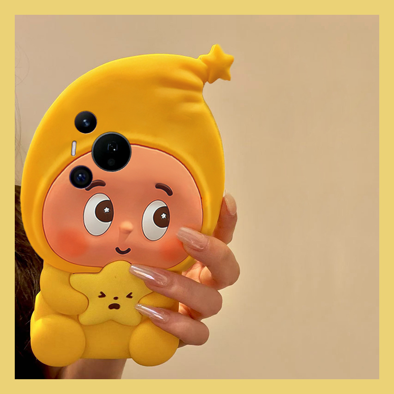 斜眼睛星星人适用华为pura80pro+手机壳pura70ultra呆萌p60art可爱p50e趣味p40新款p30十p20卡通p10/huawei软