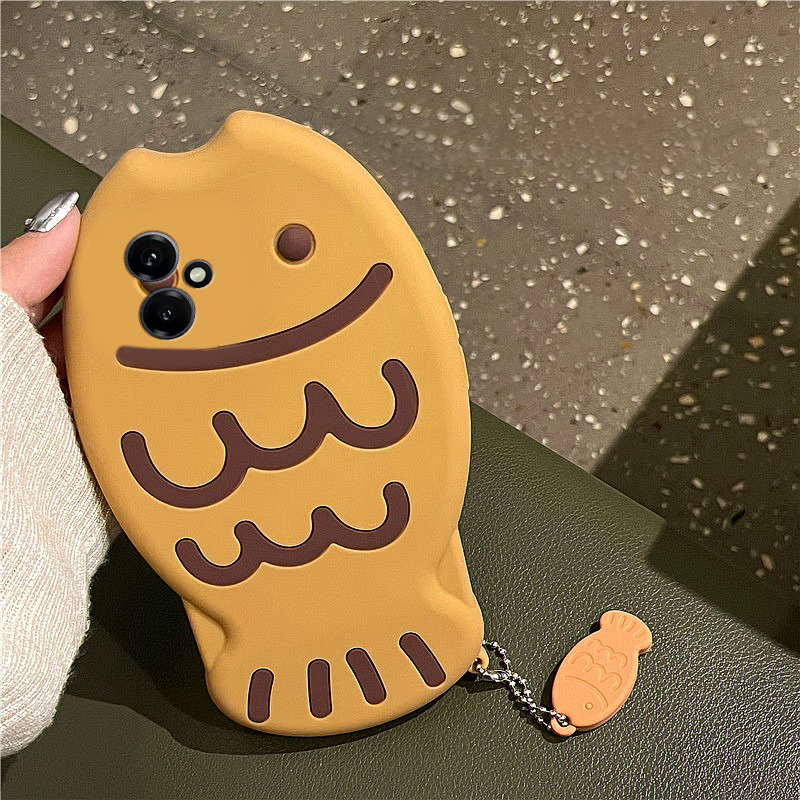 手机壳硅胶卡通趣味鲷鱼烧带挂件
