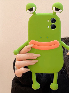 适用小米红米turbo5max手机壳turbo5卡通redmi立体mi青蛙香肠嘴搞怪丑萌米趣味绿色创意个性新款防摔保护套女