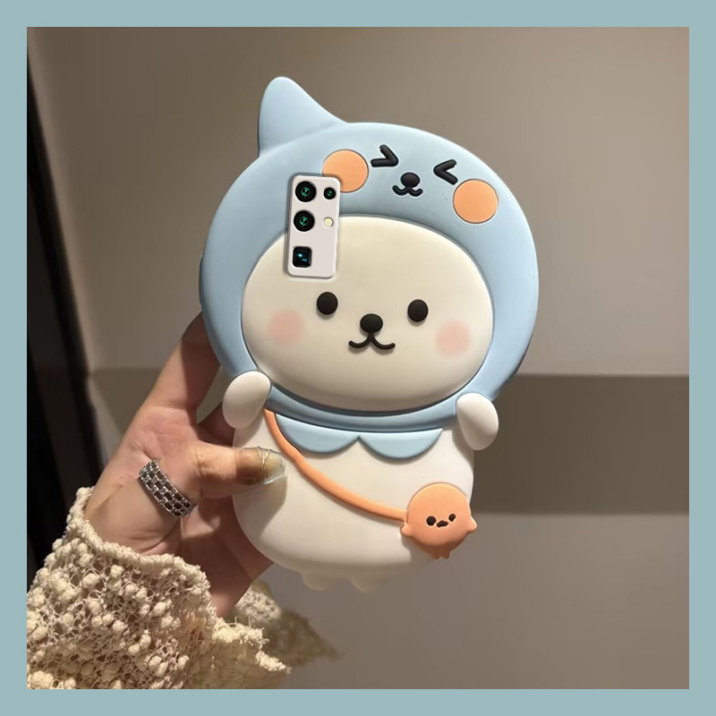 手机壳硅胶卡通呆萌酷儿头套自嘲熊