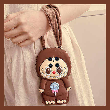 适用华为mate70手机壳mete60pro+可斜挎50卡通40rs保时捷30立体30epro拉布布20x带10pro耳朵9手链50e十挂绳女