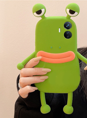 适用vivoy300gt手机壳y300pro+卡通y200i立体100青蛙y97香肠嘴y95搞怪u1丑萌y67趣味y76s绿色十vivo硅胶软壳p