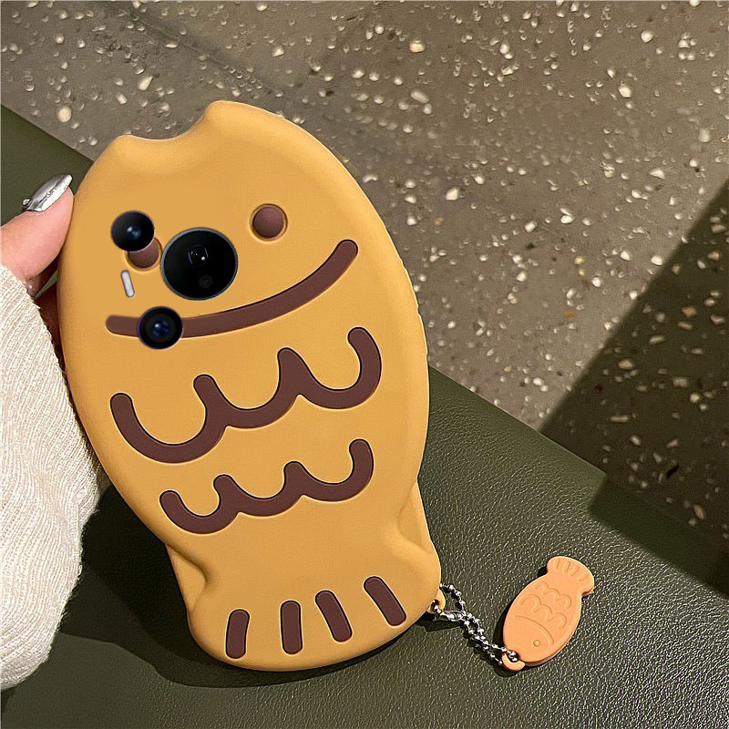 手机壳硅胶卡通趣味鲷鱼烧带挂件