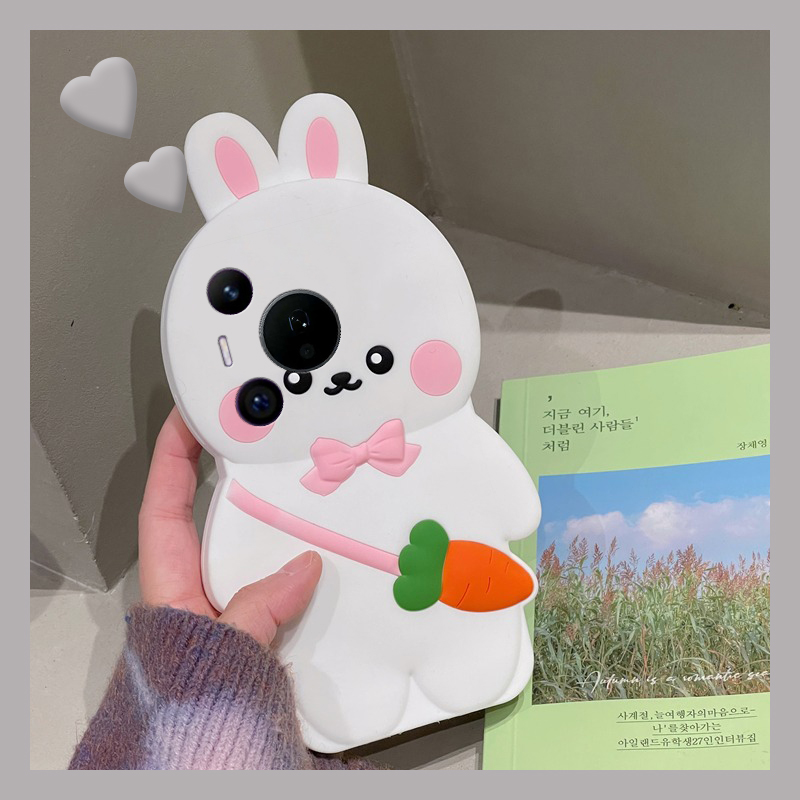 手机壳硅胶卡通趣味蝴蝶结萝卜兔子
