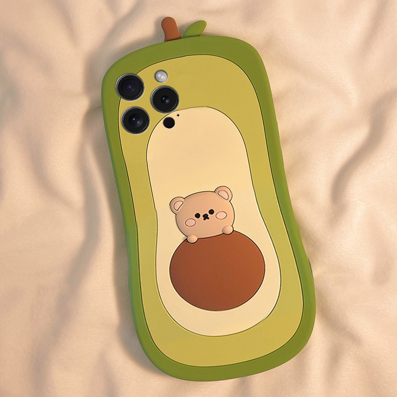 手机壳硅胶卡通趣味牛油果小熊轻松熊