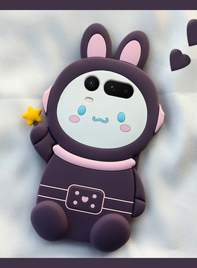 适用oppo一加turbo6手机壳1+turbo6v卡通0pp0立体耳朵十oneplus星星兔子可爱兔兔紫色趣味新款全包防摔保护套