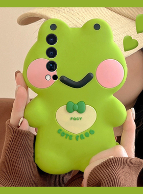 绿色蝴蝶结青蛙适用vivoiqooneo10pro手机壳iqooneo9spro+卡通8可爱7se立体5s创意6个性855趣味3硅胶十vivo女