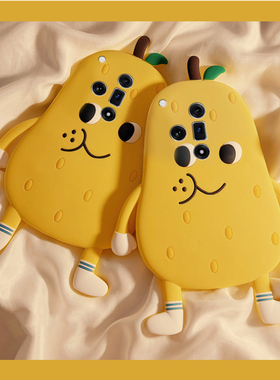 适用oppofindx8s+手机壳findx7ultra卡通x6pro立体k13turbo黄色k12s雪梨k11表情k10可爱k9趣味k5十呆萌硅胶软