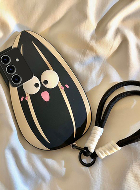 适用三星s25+手机壳s25ultra可爱note20立体s24plus瓜子s23带s22挂绳s21挂链s20fe卡通s10趣味a72搞怪十硅胶p