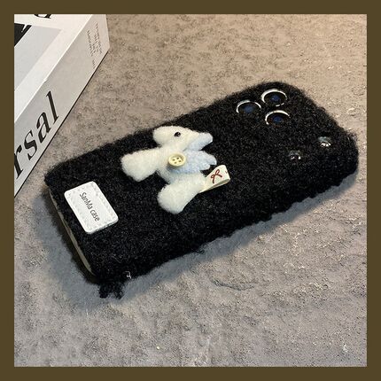 2026毛绒小马适用opporeno15手机壳reno14新年reon13pro+卡通12立体11带10挂绳9秋冬ace2毛茸茸7se十oppo马年