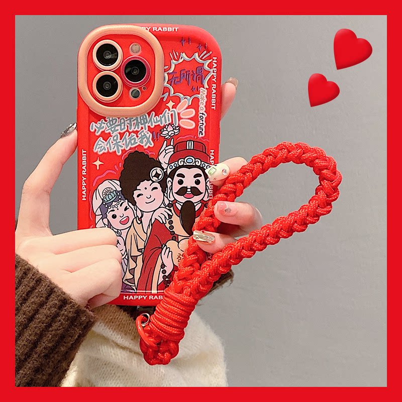 2024五路财神爷适用华为荣耀magic6手机壳mgaic6pro新年款migic5红色