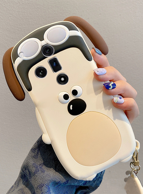 适用oppofindx8s+手机壳findx7ultra卡通x6pro立体k13turbo白色k12s掌门狗k11带挂件k10可爱k9趣味k5十呆萌女