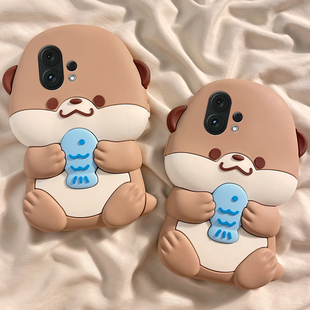 卡通小鱼水獭适用vivos30promini手机壳s20pro立体s19可爱s15趣味s16创意s12少女心s10硅胶s18软壳s17女vivo