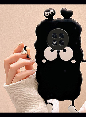 可爱黑色煤球表情适用oppoa6pro手机壳a6max卡通a6gt立体a6爱心a6i趣味por呆萌0pp0新款超火全包防摔硅胶软壳