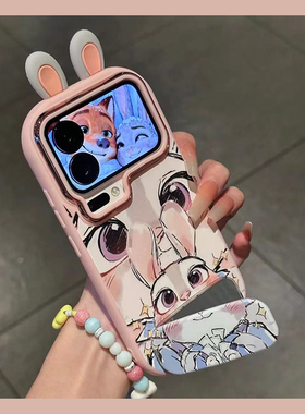 疯狂动物城适用小米红米note15手机壳noto14朱迪13pro+尼克12turbo立体11t耳朵10带9por镜子8支架7卡通redmi