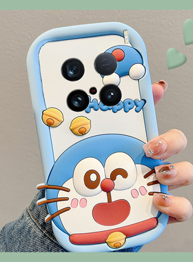 适用vivox200手机壳x200pro卡通x200s立体x100ultra哆啦A梦x90pro+带x70手链x60叮当猫x50可爱x30十vivo动漫p