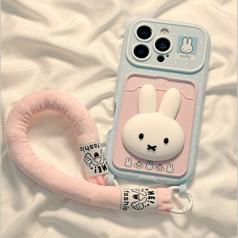 波点米菲兔卡包适用vivos30手机壳iqooneo10卡通z9turbo+立体s19兔子s18带z8x挂绳neo9插卡8pro仿皮7se十vivo,3C数码配件,手机保护套/壳,淘宝优惠券,粉丝福利购,淘宝优惠卷