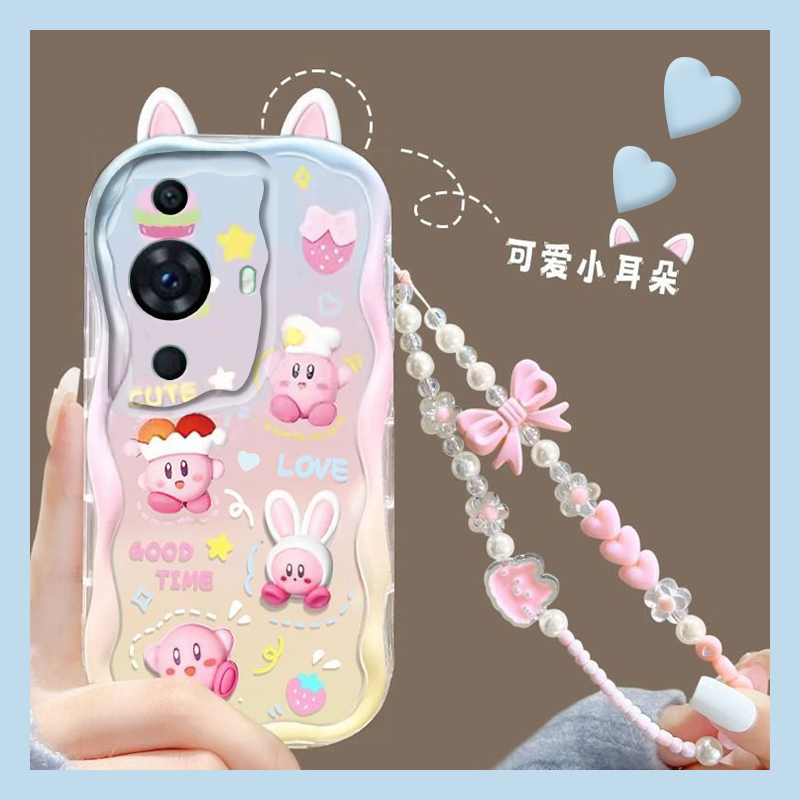 手机壳硅胶卡通趣味星之卡比带立体耳朵手链