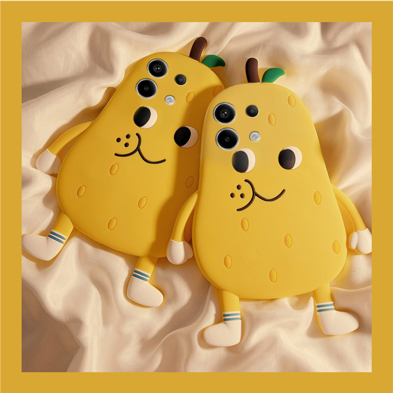 手机壳硅胶卡通趣味黄色雪梨表情