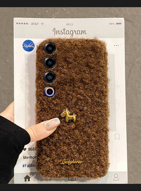 2026英文小马适用魅族22mini手机壳21note新年note16pro马年20秋冬18s毛绒17卡通16xs立体16thplus毛茸茸16t